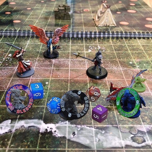 D&D Condition Rings I DnD Кільця Станів I Кольорові маркери ефектів для D&D, Pathfinder Accessory02 фото