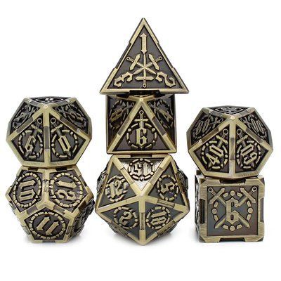 Металлические дайсы, кубы, для настольных ролевых игр D&D, Pathfinder (Рельефные) DICE 283 фото